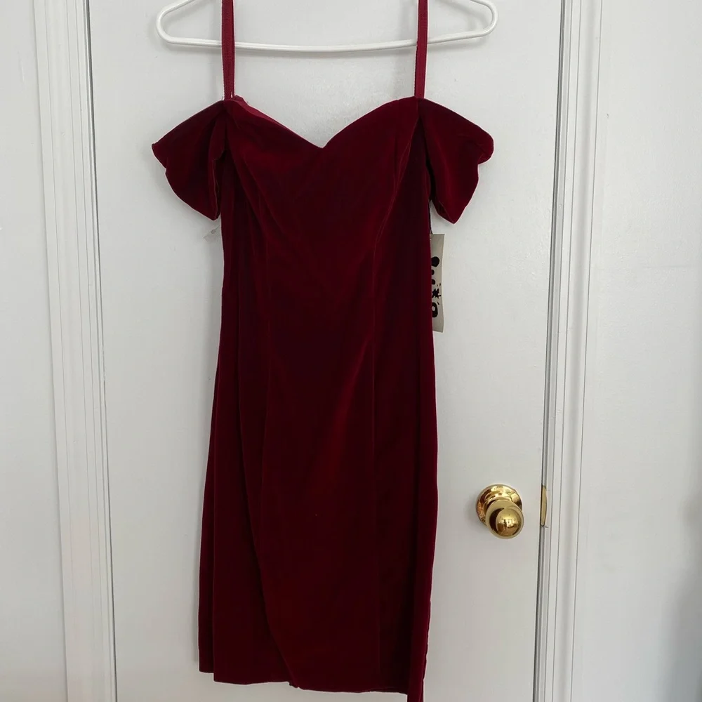 Vintage 90s velvet cocktail dress - Picture 1 of 4